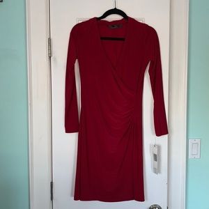 Long sleeve side draped dress